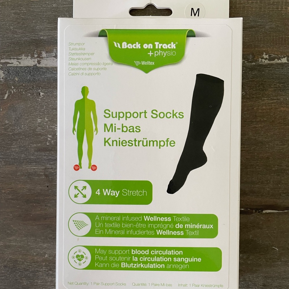 Back on Track compression socks. Brand new in box. Never opened.